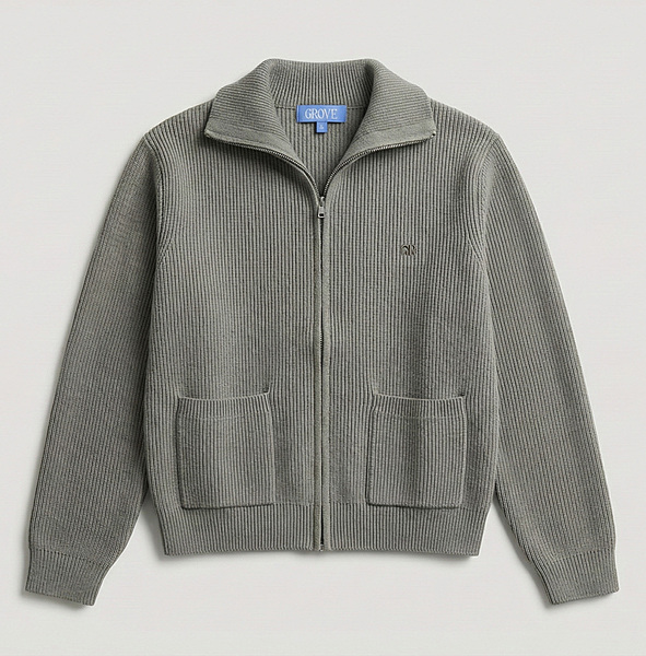 Ribbed Zip Knit Jacket