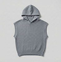 Sleeveless Knit Hoodie