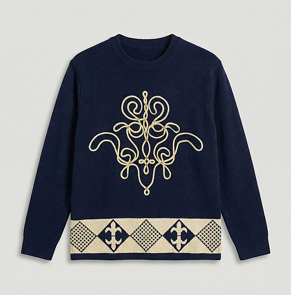 Navy Rune Knit Sweater