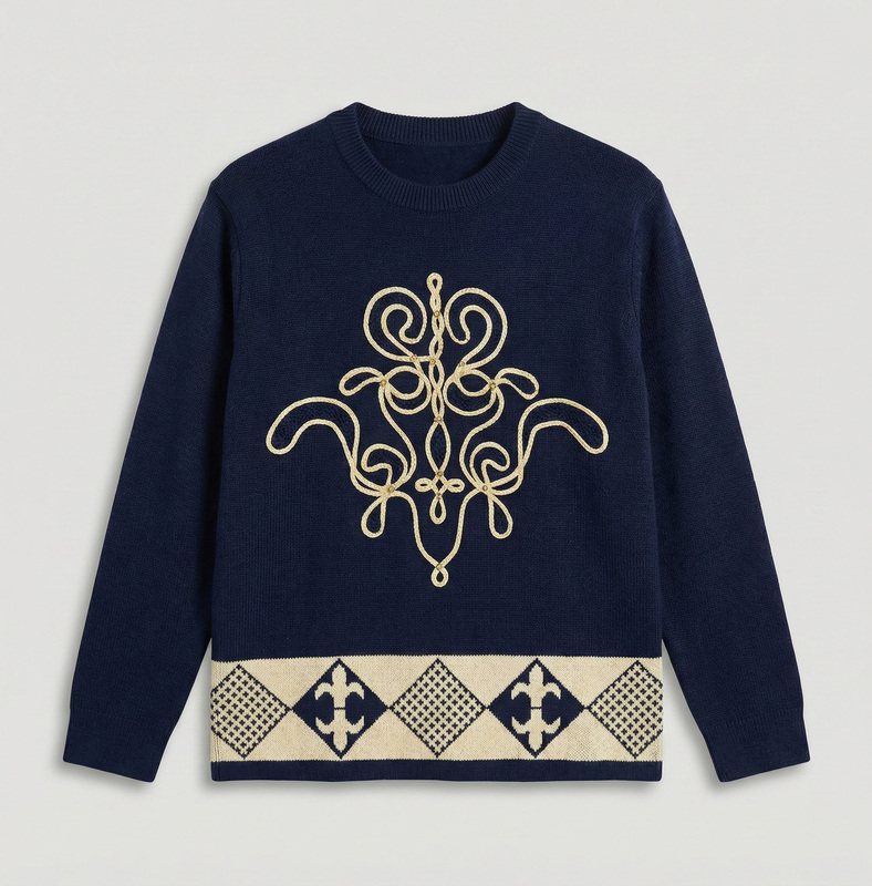 Navy Rune Knit Sweater