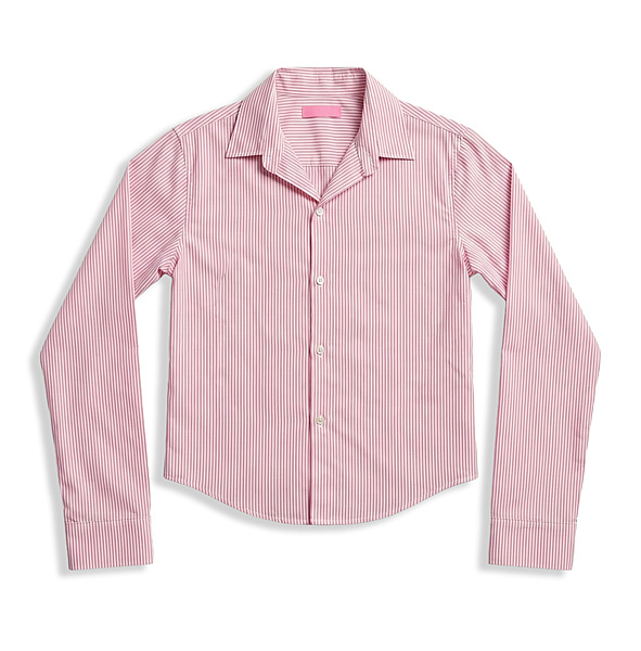 Pink Stripe Cropped Shirt