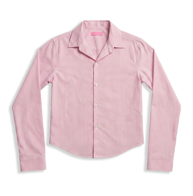 Pink Stripe Cropped Shirt