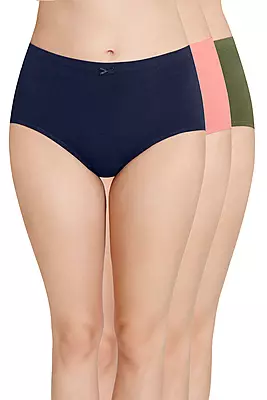Amante Full Coverage High Rise Full Brief Panty (Pack of 3) - 53005 - (Shipped Assorted)