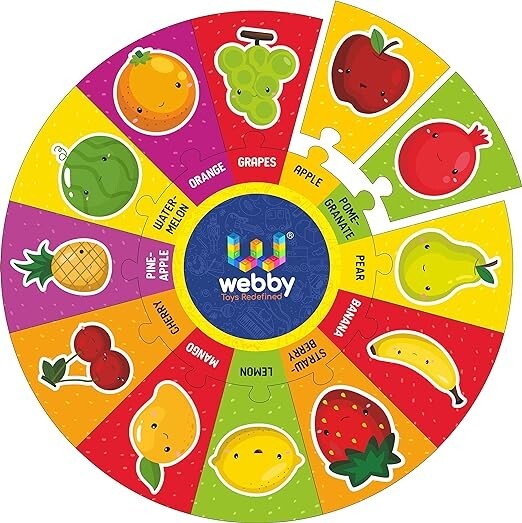 Fruits Wooden Round Jigsaw Floor Puzzle