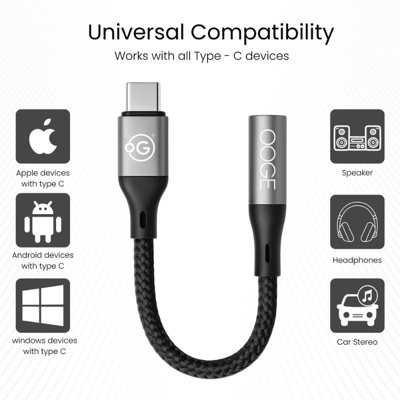 OOGE Fuse 400 AUX Cable – 3.5mm Audio Cable | Clear Sound | Durable Build