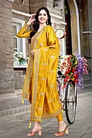 Yellow Straight Line Kurtas