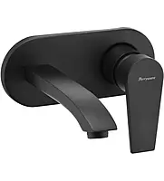 ) Praseo Matte Black Wall Mount Basin Mixer