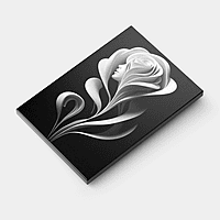 Elegant Feminine Bloom Black White Wall Art – Modern Floral Silhouette Décor