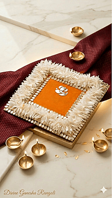 GANESH MIRROR RANGOLI