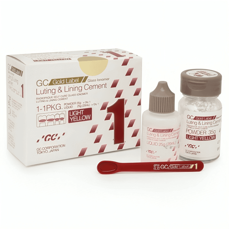GC Gold Label 1 Luting & Lining Glass Ionomer Cement - Big Pack (35g Powder + 25g Liquid)