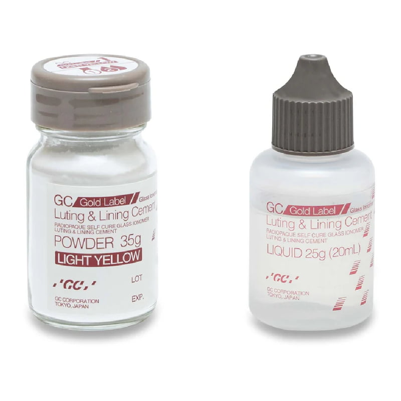 GC Gold Label 1 Luting & Lining Glass Ionomer Cement - Big Pack (35g Powder + 25g Liquid)