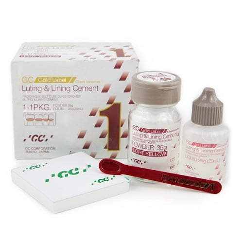 GC Gold Label 1 Luting & Lining Glass Ionomer Cement - Big Pack (35g Powder + 25g Liquid)