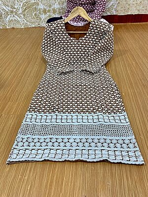 Georgette Chikan Kurti with lining-Brown
