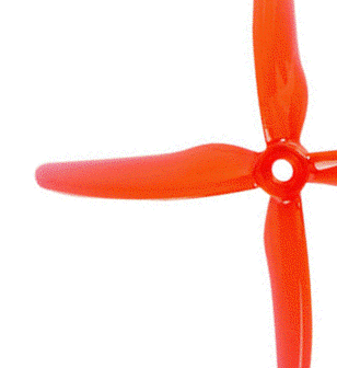 Gemfan 51455 Clear Red GMFN-PROP-693 - 4-Blade Hurricane X Racing Blade