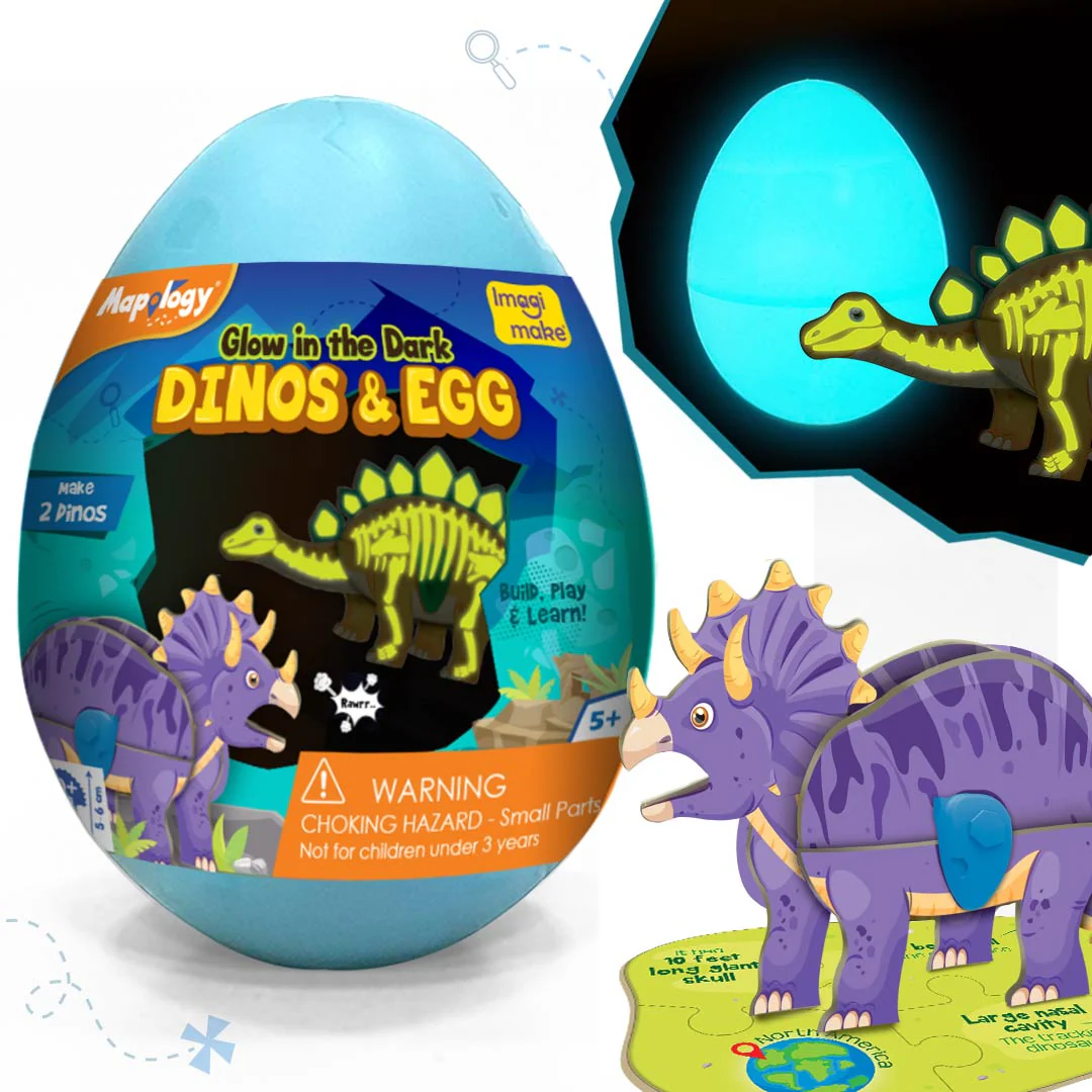 GID Dinos & Egg - Blue Bracio