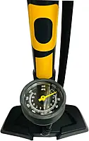 GIYO FLOOR PUMP WITH GAUGE AND CLEVER VALVE (PRESTA & SCHRADER) 160Psi (Yellow)