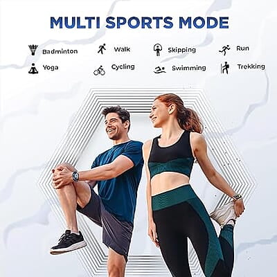 GIZMORE Cloud 1.85(4.69) cm IPS Large Display | AI Voice Assistant | Privacy Lock | Multiple Sport Modes| Bluetooth Calling Smartwatch (Blue)