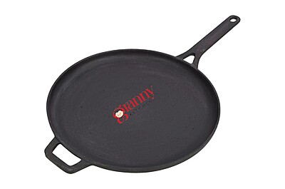 Granny kitchen Cast Iron Flat Tawa | Pre-Seasoned Heavy Cast Iron Tawa |