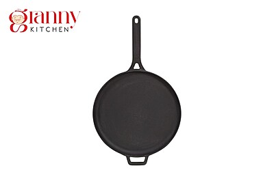 Granny kitchen Cast Iron Flat Tawa | Pre-Seasoned Heavy Cast Iron Tawa |