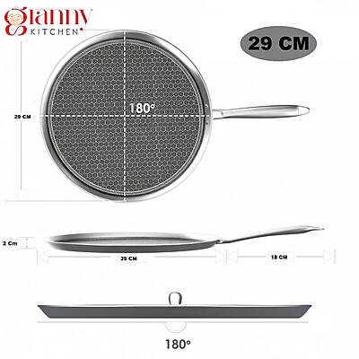 Granny Kitchen Triply Stainless Steel Honeycomb Dosa Tawa,