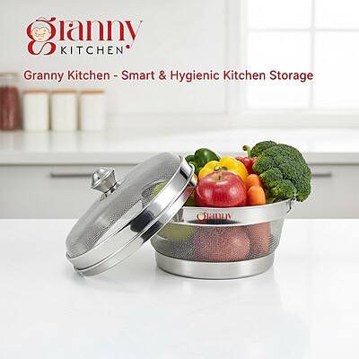 Granny kitchen Stainless Steel Fruit and Vegetable Basket with Lid