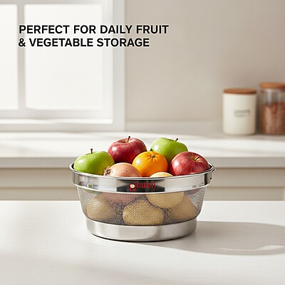 Granny kitchen Stainless Steel Fruit and Vegetable Basket with Lid
