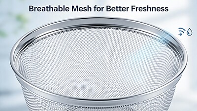 Granny kitchen Stainless Steel Fruit and Vegetable Basket with Lid