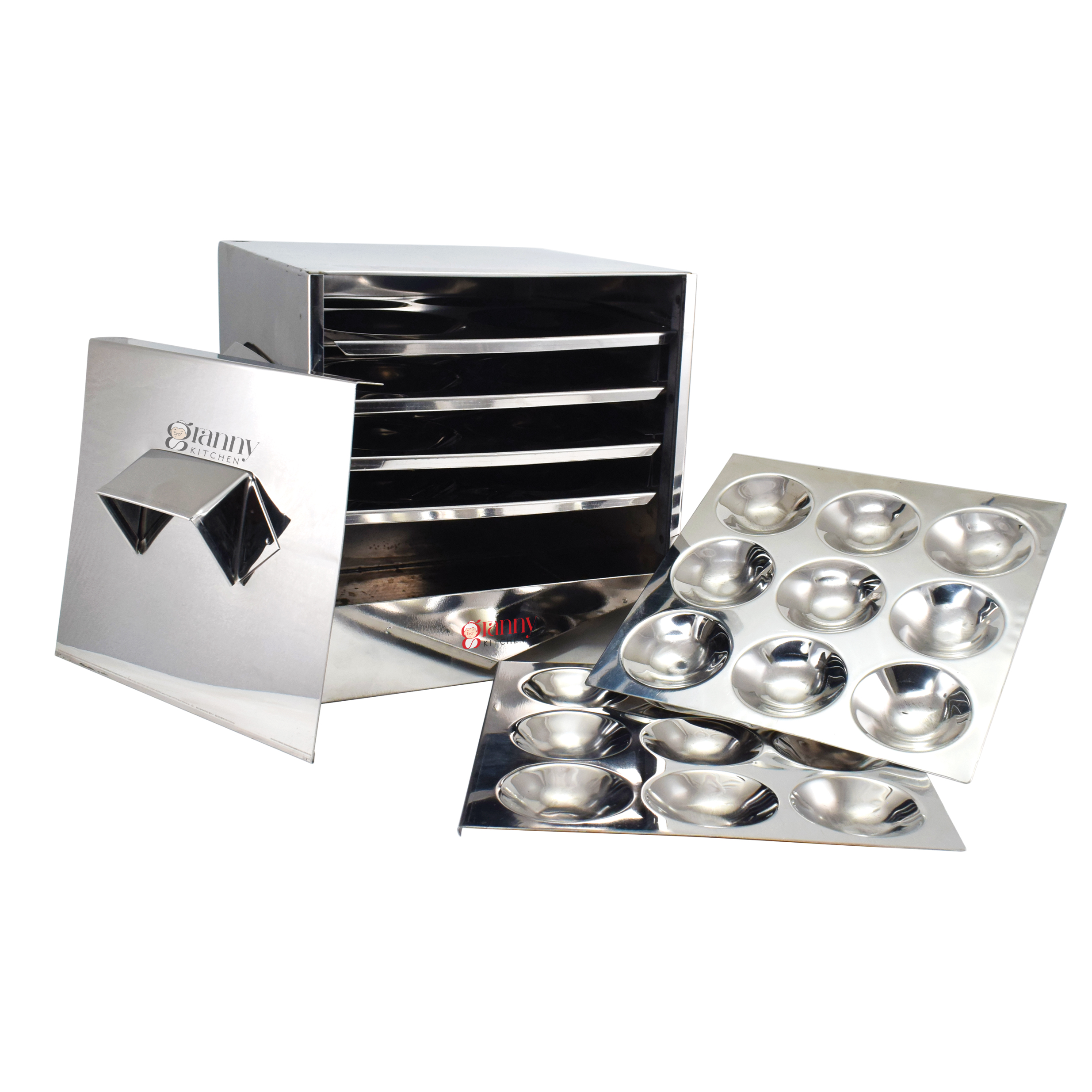 Stainless Steel Idli Cooker/Idli Steamer – Square Box Model | 4 Plate Idli Maker