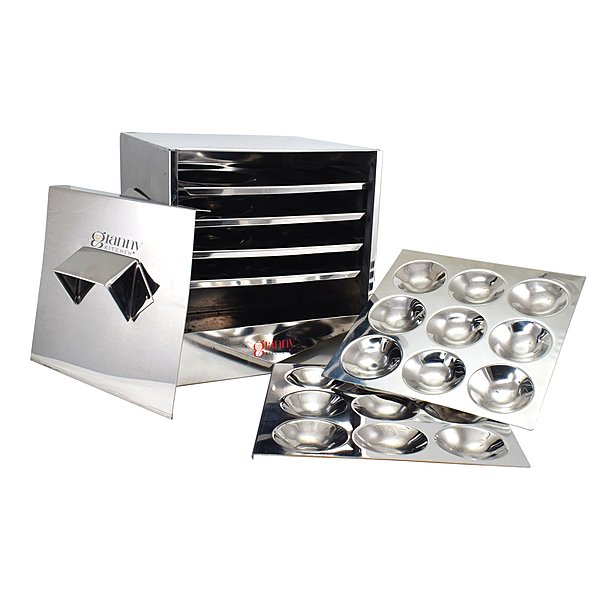 Stainless Steel Idli Cooker/Idli Steamer – Square Box Model | 4 Plate Idli Maker