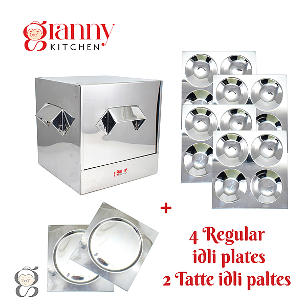 Stainless Steel Idli Cooker/Idli Steamer – Square Box Model | 4 Plate Idli Maker