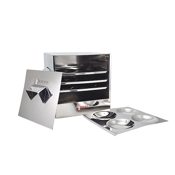 Stainless Steel Idli Cooker/Idli Steamer – Square Box Model | 4 Plate Idli Maker