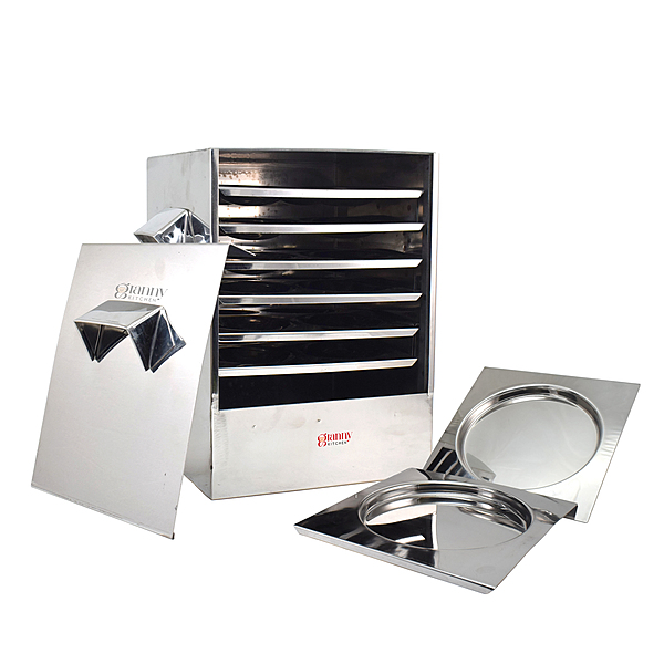 Stainless Steel Cauka/Square/Cubic Idly Cooker 6 Plates