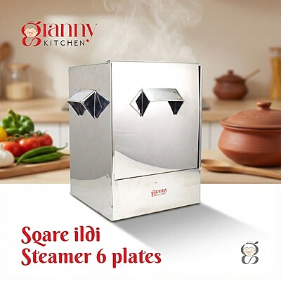 Stainless Steel Cauka/Square/Cubic Idly Cooker 6 Plates