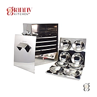 Stainless Steel Cauka/Square/Cubic Idly Cooker 6 Plates