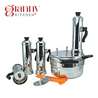 Granny Kitchen Stainless Steel 4-in-1 Puttu Maker with Steamer Pot | Induction & Gas Stove Compatible