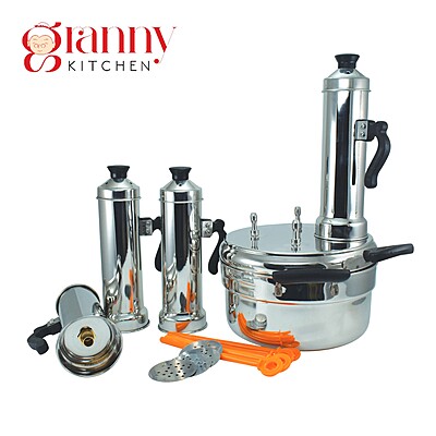 Granny Kitchen Stainless Steel 4-in-1 Puttu Maker with Steamer Pot | Induction & Gas Stove Compatible