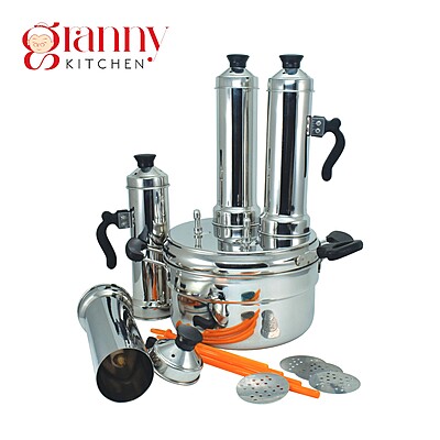 Granny Kitchen Stainless Steel 4-in-1 Puttu Maker with Steamer Pot | Induction & Gas Stove Compatible