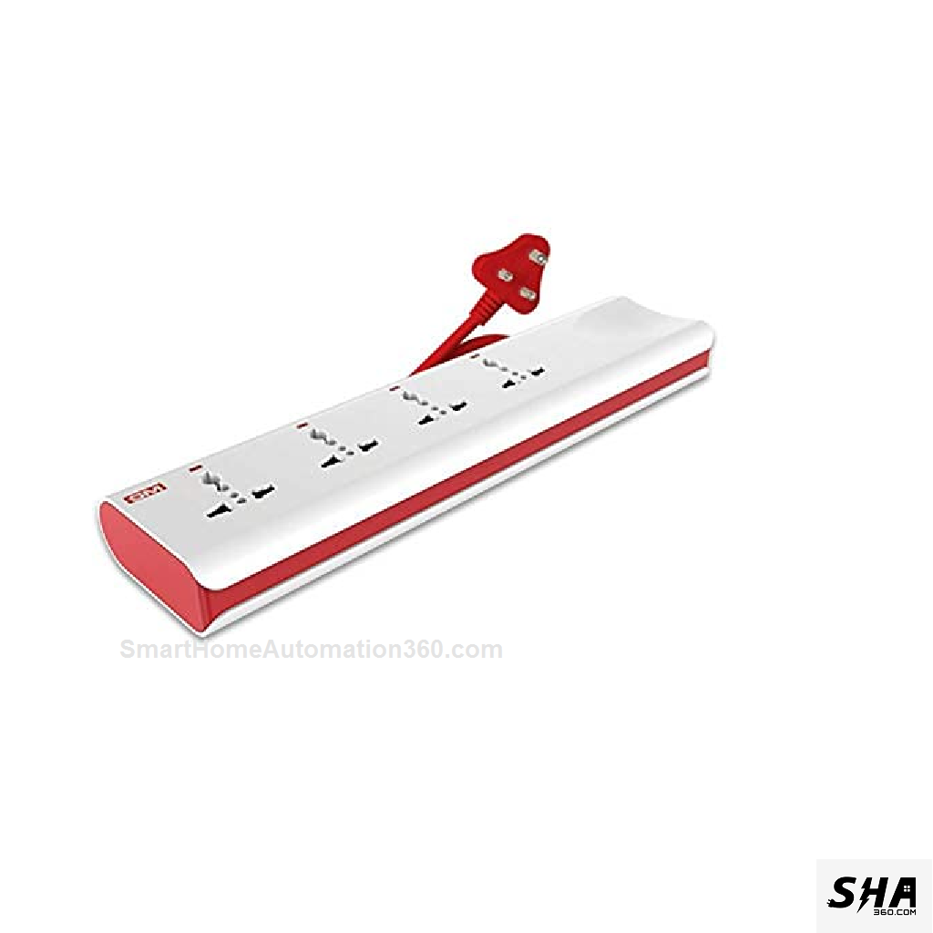GM Modular E-Book 4+4 Spike, Individual Switch, Indicator, Safety Shutter, International Sockets & Surge Protector, GM 3061 - Sha360