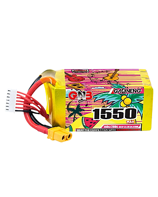 GNB 1550mAh 6S1P 22.2V 140C Lipo Battery- frontview GNB 1550mAh 6S1P 22.2V 140C Lipo Battery- frontview