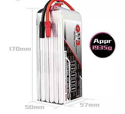 GNB 16000mAh 6S1P 22.2V 25C Lipo Battery GNB 16000mAh 6S1P 22.2V 25C Lipo Battery