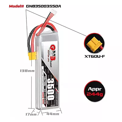 GNB 3500mAh 3S1P 11.1V 50C Lipo Battery