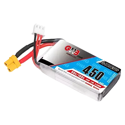 GNB 450mAh 2S1P 7.4V 80C Square Type Lipo Battery GNB 450mAh 2S1P 7.4V 80C Square Type Lipo Battery