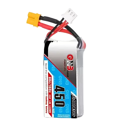 GNB 450mAh 2S1P 7.4V 80C Square Type Lipo Battery GNB 450mAh 2S1P 7.4V 80C Square Type Lipo Battery