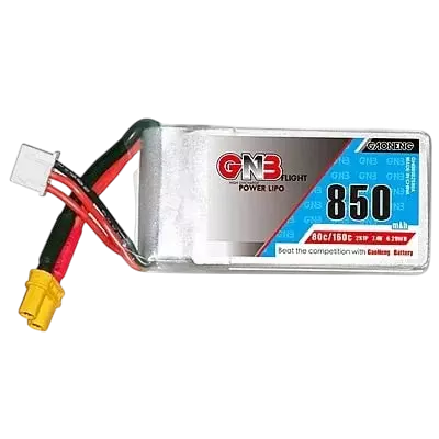 GNB 850mAh 2S1P 7.4V 80C Square Type Lipo Battery GNB 850mAh 2S1P 7.4V 80C Square Type Lipo Battery