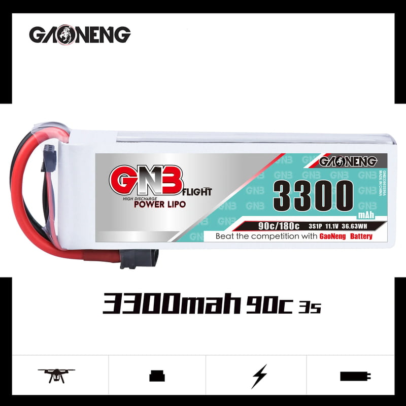 GAONENG GNB 3S 3300mah 11.1V 90C XT60U F LiPo battery GAONENG GNB 3S 3300mah 11.1V 90C XT60U F LiPo battery