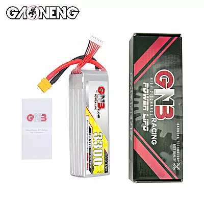 GNB 3300mAh 6S1P 22.2V 100C Lipo Battery - High Discharge XT90 Pack for FPV and UAV Drones GNB 3300mAh 6S1P 22.2V 100C Lipo Battery - High Discharge XT90 Pack for FPV and UAV Drones