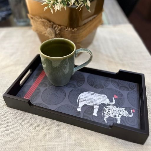 GREY ELE TRAY 12" X 6.5"