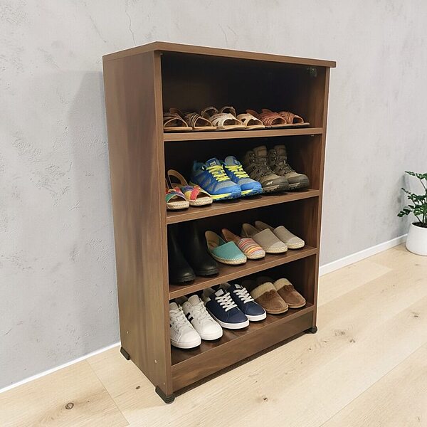 GURU SR-03 4 Steps Open Shoe Rack|36HX24WX12D|Walnut||MP Cabinet