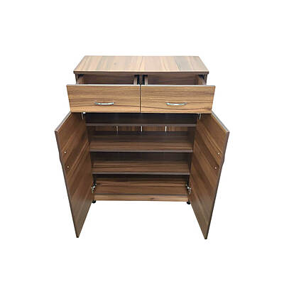 GURU SR-08 4 Steps Two Door Shoe Rack|42HX30WX12D|Teak||MP Cabinet