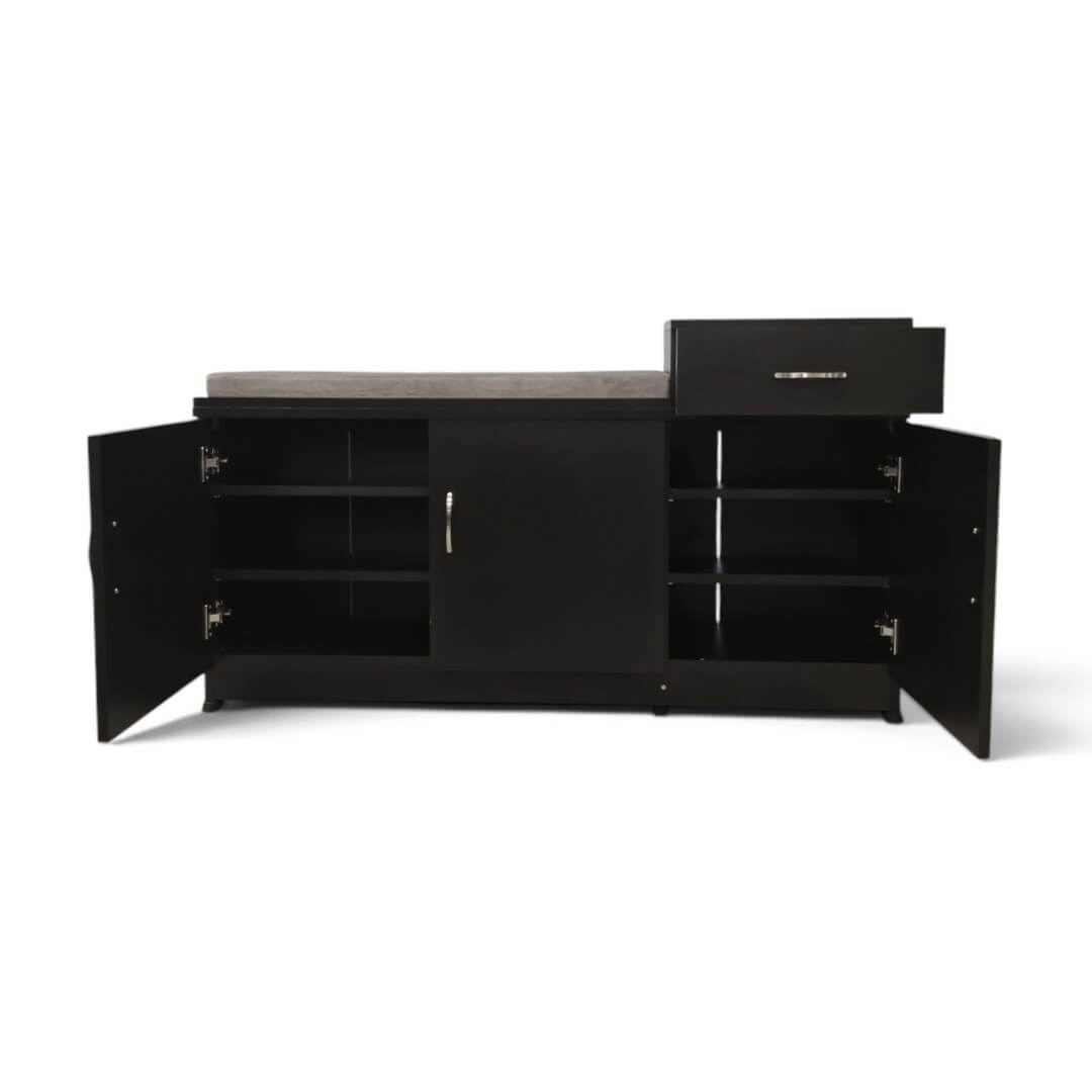 GURU SR-10 3 Steps with Top Cushion Two Door Shoe Rack|24HX48WX12D|Wenge||MP Cabinet